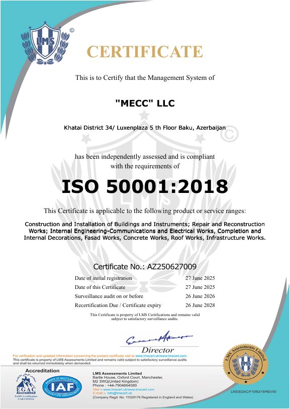 ISO 50001 certificate — Energy Management System